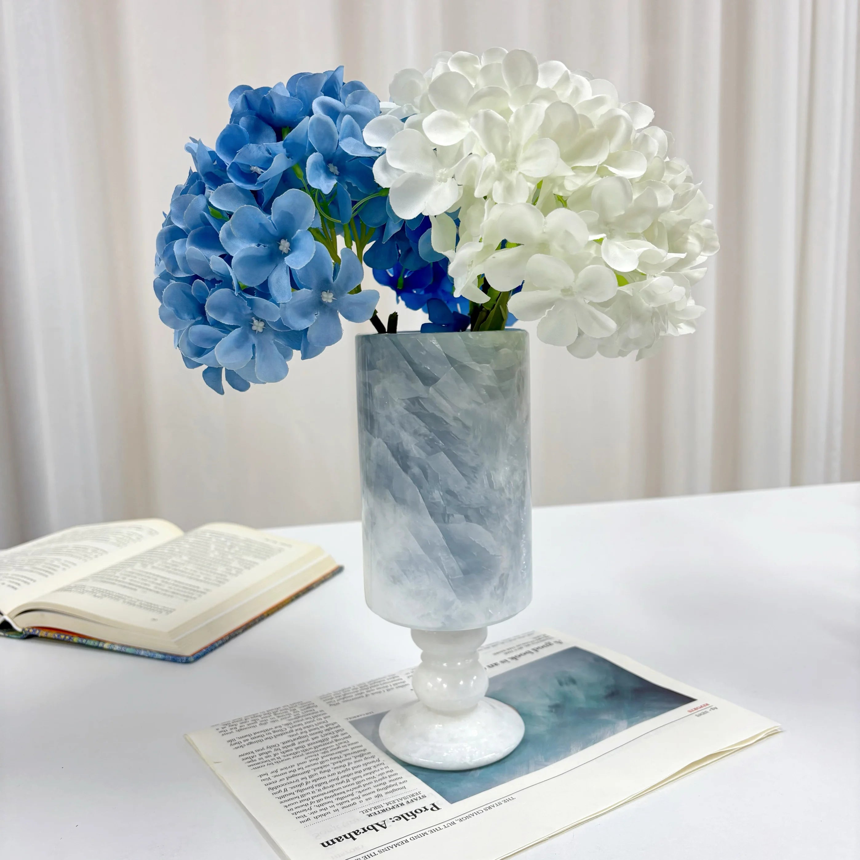 French Style Natural Marble Vase Living Room Flower Vase Marble Decoration High-end Ornament Factor Custom Marble Vase